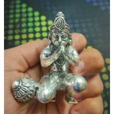 Hanuman Sterling Silver Idol God Bajrangbali Statue Home Temple Puja Decor D598